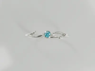 Ocean Whisper Topaz Ring - Free 3D print model Free 3D print model