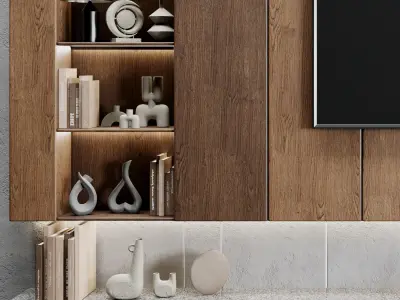 TV Wall set 24 3D model