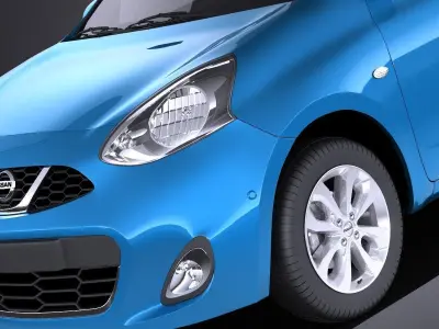 Nissan Micra 2016 VRAY 3D model