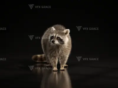 Racoon Animation  rigging  Blender 3D model