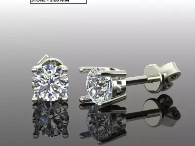 Women Diamond Earrings 3D print model 3