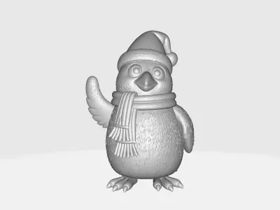 Cute Christmas Penguin 3D Print Holiday Penguin Figurine 3D print model