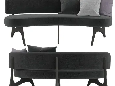 Kagan Style Floating Curved Sofa 3d model Low-poly 3D model