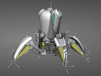 Bass Booster robot Sci FI  game-ready  Low-poly 3D model