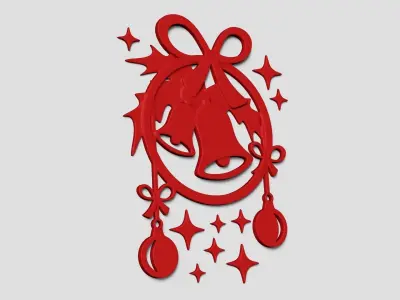 Christmas Garland Panel A05 - Door Wall Decoration 3D print model