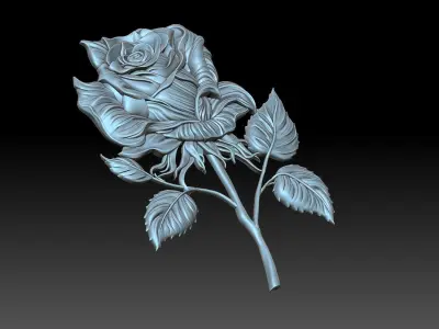 Rose flower 3D print model get
