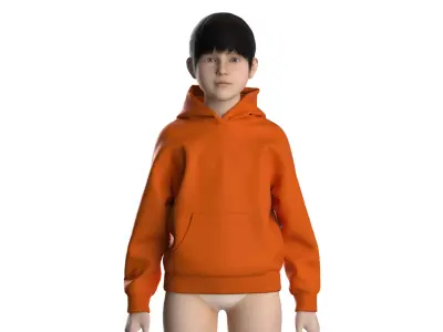 Kids female hoodie 3D model