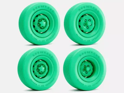 15x6 15x7 15x8 15x10 Mopar Rallye Wheels Goodyear Polyglas Tires 3D print model