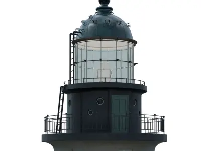 River Lighthouse Low-poly 3D model