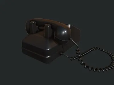 Retro Telephone Low-poly 3D model