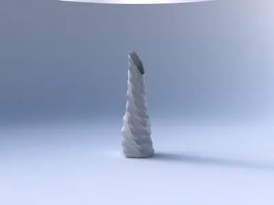 Vase twisted top bent hexagon with twisted grid plates 3D print model