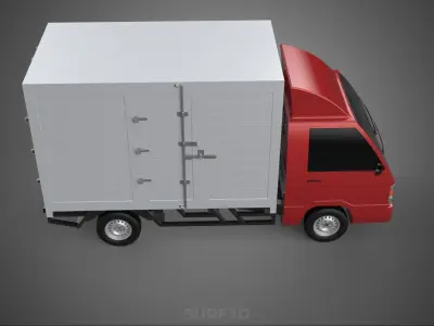 CARGO BOX TRUCK PICKUP FREIGHT CUBE VAN CAR COURIER PARCEL CARRY 3D model