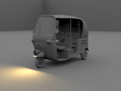 tuk tuk rickshaw Low-poly 3D model