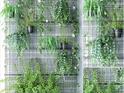 Wall Grid Plant Pot 3D model