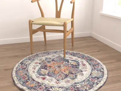 Round Rug Set 56 3D model