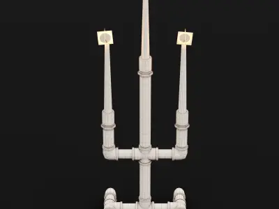 Candlestick set 7 candelabra 3D model
