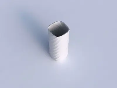 Vase quadratic tall with twisted bands 3D print model