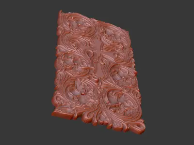 Pattern gothic design luxury soft leave bas relief 3D print model