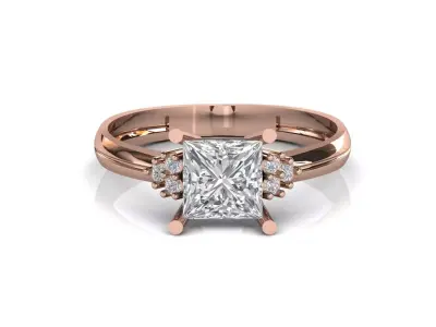 STL 3DM Print Ready Women Diamond Ring Lightweight Printable  3D print model 92