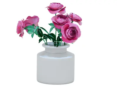 Vase with Roses 3D model