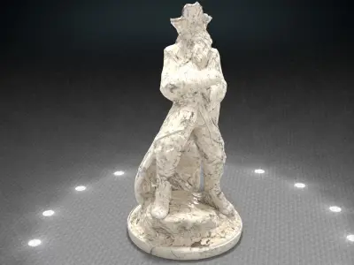 Pirate Statue Low-poly 3D model