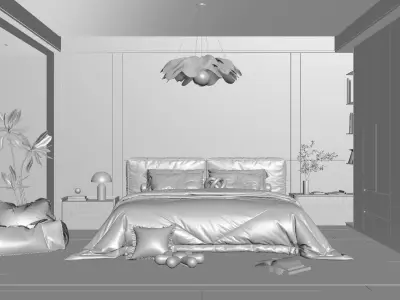 Modern Bedroom 3D Model 3D model