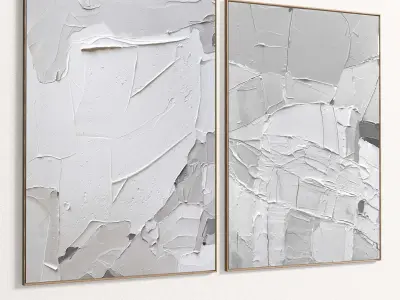 Plaster Two Photo Frame 222 Low-poly 3D model