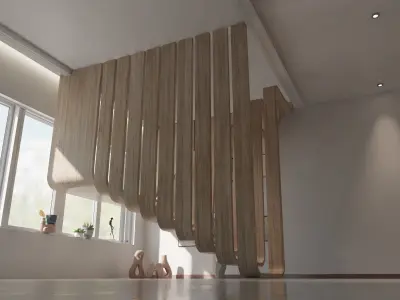 PARAMETRIC STAIRCASE-2 Low-poly 3D model
