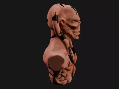 Cosmic God Butcher-Alien Creature Bust Fan Art 3D model