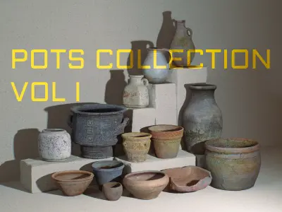 Pots Collection Vol I Low-poly 3D model