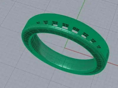 Princess cut Mens wedding band size 8 and half USA wedding band 3D print model