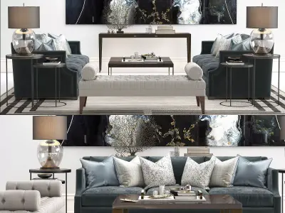 Belvedere Sofa  Concave Brass  Milton The sofa and chair company 3D model