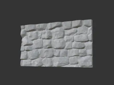 Raw Limestone Cliff Wall Segment 3D model