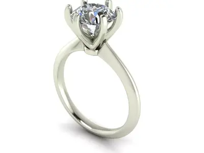 Solitaire Diamond Women Enagagement Ring R10 3D print model