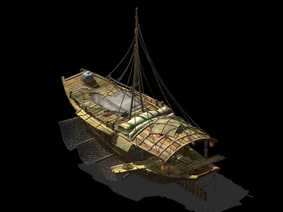 Game Journey to the West - Big Fishing Boat 01 3D model