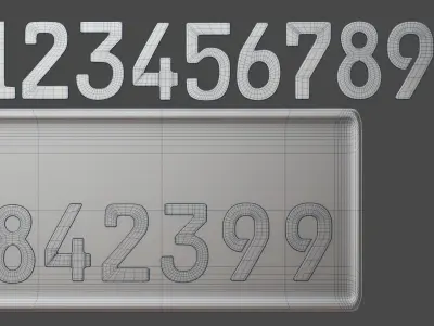 Customizable Bahrain license plate 3D model