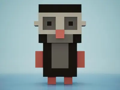 Voxel - Mole Low-poly 3D model