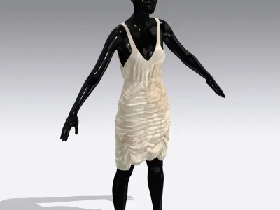 Woman Cloth Dress Low-poly 3D model 3