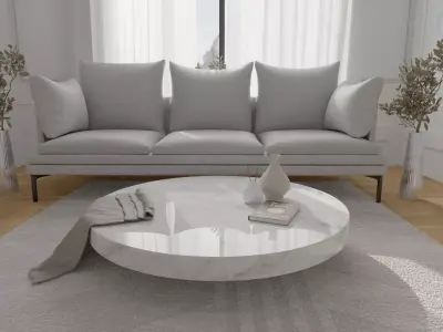 CHEAP MODELZ Marble coffee table including decorations Low-poly 3D model