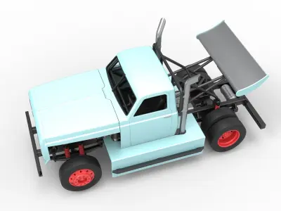 Big Rig Racing Semi truck Scale 1 to 25 3D print model