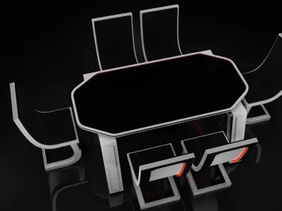 Sci fi Table and Chair 3D model