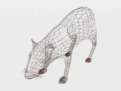 Dasyprocta punctata Low-poly 3D model