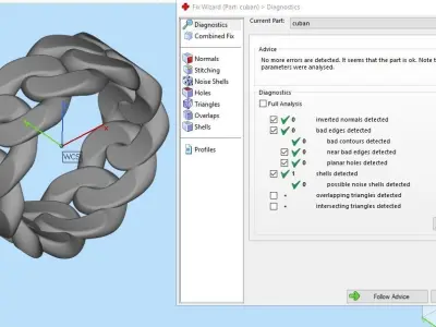 Cuban link ring 3D print model