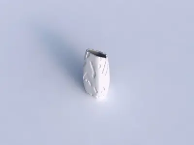 Vase bent hexagon with cavities smooth 3D print model