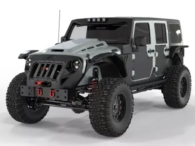Jeep Wrangler Rubicon Fab Fours 2018 3D model
