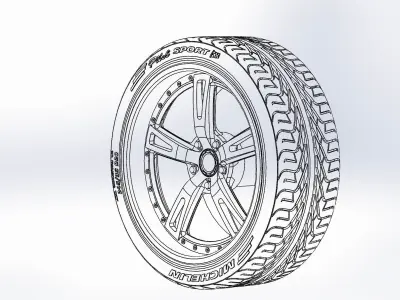 Wheels Schott Mod 5 PT 20inch for your scale model 3D print model