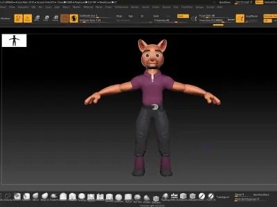 Dog Guard Basemesh - Character Design in ZBrush 3D model