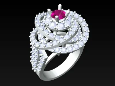 Diamond Ring - Womens Rings - N3768 3D print model