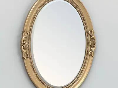 Oval mirror frame 003 3D model