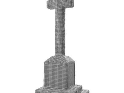 Saint Botolphs Cross War Memorial Stone Sculpture 3D model